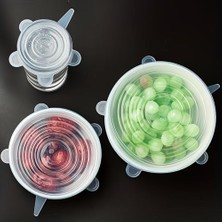 DMR Home Silikon Streç Kapak Seti, Şeffaf, 6 Farklı Boyut, 6.5cm ile 19.5cm, Esnek Gıda Saklama Kapağı, 6 Adet