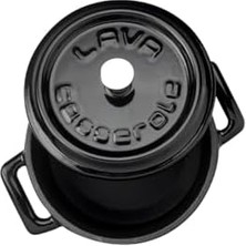 Expresstore Metal Döküm Mini Tencere, 10 Cm, 0.35 L Hacim, Siyah