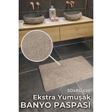 Agkhome Queen Yüksek Emici Kaymaz Tabanlı Yolluk/banyo Paspası Bej 50X80 cm