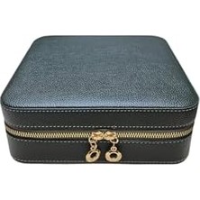 Expresstore Ahşap Kasa 6’lı Saat Kutusu | 20×20×7 cm | Kadife Iç Yüzey, Fermuarlı Saat Saklama Kutusu