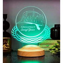 DMR Home Özel LED Masa Lambası – Kişiye Özel Baret Şekilli 3D Lamba, Mimarlar Günü ve Mezuniyet Hediyesi
