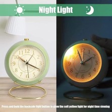 DMR Home Analog Çalar Saat, Küçük Klasik Sessiz Masa Saati, Pil ile Çalışan Arka Aydınlatmalı, Hd Camlı Yatak Odası Ofis Oturma Odası Dekoru Için (Yeşil)