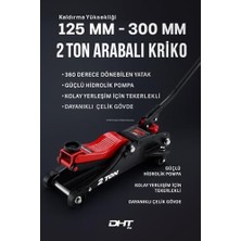 Expresstore Dht Pro 2 Ton Arabalı KRIKO,125-300 mm Kaldırma Yüksekliği, 360 Derece Dönebilen Yatak, Güçlü Hidrolik Pompa, Kolay Yerleşim Için Tekerlekli, Dayanıklı Çelik Gövde, Otomobil Kaldırma Krikosu