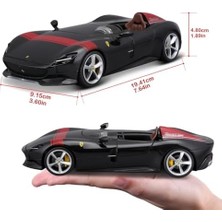 Expresstore Bburago Ferrari Monza Sp1: 1:24 Ölçeğinde Model Araba, Ferrari Race & Play Serisi, Hareketli Kapı, Siyah-Kırmızı (18-26027BK)