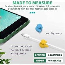 DMR Home 20’li Başparmak Tasarımlı Yapışkan Duvar Kancası – Kendinden Yapışkanlı Silikon Kablo ve Anahtar Askısı, Sevimli ve Pratik Askı Kancaları, Cam, Ahşap, Metal Yüzeyler Için Uygun
