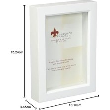 DMR Home Frames 795246 Beyaz Ahşap Hazine Kutusu Gölge Kutusu Resim Çerçevesi, 10,5 x 15,7 cm