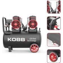 Expresstore KBK50S2 4.0hp 50LT 8bar Çift Motorlu Yağsız Sessiz Taşınabilir Hava Kompresörü