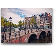 DMR Home Amsterdam Köprü Kanal Tablosu - 125X80CM