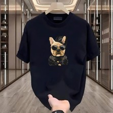 Rovel Dog Baskılı Siyah Oversize Tshirt
