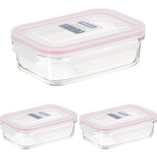 DMR Home Dikdörtgen Cam Saklama Kabı, 400 ml 3lü Paket