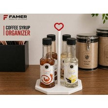Süppürge 4 Şişelik Kahve Şurubu Düzenleyici Standı