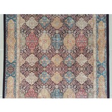Pera Halı Bordo ve Altın Sarısı Oryantal Desenli Vintage Halı - 11460OU