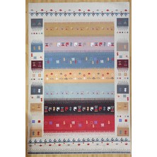 Pera Halı Renkli ve Figürlü Modern Kilim Halı - 12664OU