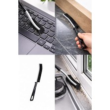 DMR Home 2 Adet Ince Detay Fırçası, Siyah Kıllı Temizlik Fırçası, Pencere Pervazı ve Dar Alanlar Için Uzun Saplı Temizlik Aleti
