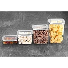 DMR Home Dikdörtgen Saklama Kabı, Füme 4'lü Set