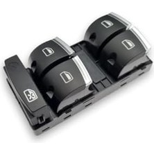 Expresstore Sol Ön Dörtlü Cam Düğmesi Krom 4F0959851H A3 Sportback ile Uyumlu 2009-2012