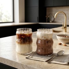 Expresstore Borosilikat Cam Bardak, 400 ml Kapasite, Dayanıklı Yapı, Çift Cidarlı Yalıtım, Ev Ofis Restoran Için Kullanıma Uygun Borosilikat Cam Çay Kahve Espresso Sunum Bardağı