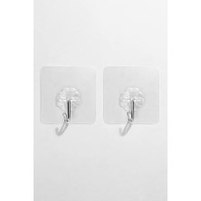 DMR Home Şeffaf Yapışkan Duvar Askısı 10 Adet Güçlü Tutunma Iz Bırakmayan Banyo Mutfak Dolap Havlu Askısı Delme Gerektirmeyen Pratik Kanca Seti
