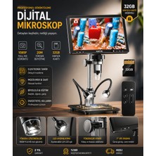 10.1 Inç HDMI Dijital Mikroskop 2000X Zoom 8 LED 20MP Tv Bilgisayar Destekli Mikroskop Elektronik