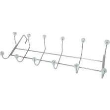 DMR Home Metal Kapı Üstü Askılık, Krom Kaplama, 12 Kancalı, Gümüş Renk