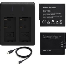 Expresstore Akaso Brave 8 Aksiyon Kamera Bataryası 2 Batarya + 2'li Şarj Adaptörü