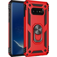 ZM Store Galaxy S10E Uyumlu Kılıf Vega Tank Yüzüklü Standlı Kapak