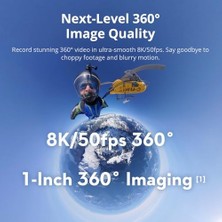Expresstore Djı Osmo 360 Adventure Combo - 1 Inç Sensörlü 360 Derece Kamera, Yerel 8K-360° Video, 120MP Panoramik Fotoğraflar, 100 Dakika 8k Kayıt, Seyahat ve Spor Için Aksiyon ve Vlog Kamerası