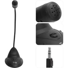 Expresstore 3.5mm Girişli Masaüstü Mikrofon, Pc Laptop Uyumlu, Ayarlanabilir Spiral Gövdeli, Canlı Ders