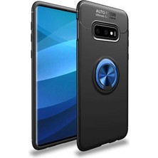 ZM Store Galaxy S10E Uyumlu Kılıf Yüzük Standlı Pürüzsüz ve Soft Yüzey Ravel Kapak