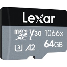 Lexar 64GB MicroSDXC Hafıza Kartı UHS-I 1066X Profesyonel Hızda SD Adaptör ile Uyumlu