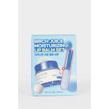 Expresstore Round Lab Birch Juice Nemle Dolgun Tutan Kuruluk ve Çatlama Önleyici Parlatıcı Dudak Balmı Seti, H1284AXNS