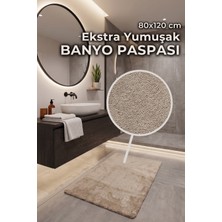 Agkhome Queen Yüksek Emici Kaymaz Tabanlı Yolluk/banyo Paspası Bej 80X120 cm