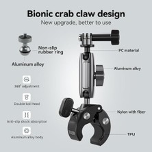 Expresstore Motosiklet Gidonu Bisiklet Montaj Kelepçeleri Için Hero 13 12 11 10 9 Djı Osmo Action 5 Pro 4 3,360° Çift Top Başlı Kelepçe Tutucu 1/4-20 mm Kamera ve Telefon Için Adaptör