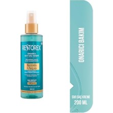 Expresstore Restorex Keratin & Argan Onarıcı Sıvı Saç Bakım Kremi 200 Mililitre, Yıpranmış ve Hasar Görmüş Saçlar (2 Paketi)