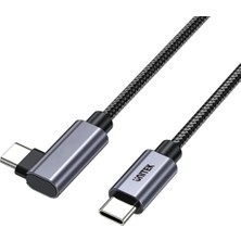 Expresstore Unitek Type-C 100W Hızlı Şarj Kablosu 2 Metre 90 Derece Siyah C14123BK-2M