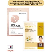 Expresstore Dermal 3 Katmanlı Canlandırıcı Nemlendirici Pürüzsüzleştirici Papatya Özlü Kolajen Rose Göz Maskesi