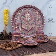 Eriza 2 Fincanlı-Tepsili-Lokumluklu Geleneksel Set