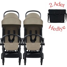 Bumprider Connect³ Ikiz Bebek Arabası Black - Sand & Yan Bakım Çantası Hediyeli