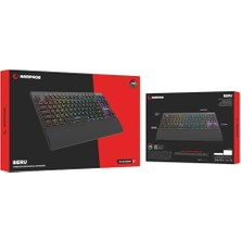 Expresstore Beru Siyah 2.4g + Bt Rgb Red Swıtch Mekanik Gaming Oyuncu Klavye Slim Low Profile Tkl