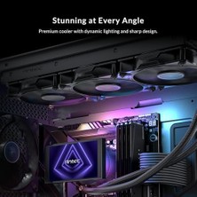 Expresstore Antec View 360 Aıo Cpu Cooler, 5" IPS Screen, 3X120MM Pwm Fans, Customizable Display, -Performance Pump, Rotatable Ball Joint, Rgb Backglow, Intel Lga 1700/1851 & Amd Am4/am5