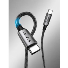 Levels Usb4 Type-C To Type-C Kablo 1.8 M 240W Pd 40GBPS 8k 60Hz Thunderbolt 3/4 Uyumlu