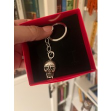 Vintage Takı Gümüş Kaplama Kurukafa Skull Anahtarlık & Vintage Kurukafa Skull Çanta Aksesuarı