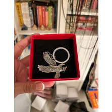 Vintage Takı Gümüş Kaplama Karakartal Anahtarlık & Vintage Kartal Çanta Aksesuarı