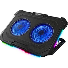 Expresstore S46 "12-17" Inç Rgb Işıklı 2 Fanlı Yükseklik Ayarlı USB Port Notebook Soğutucu
