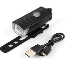 Dream Plus USB Şarjlı Siyah Bisiklet Ön Işığı Su Geçirmez Aydınlatıcı Lamba Kolay Kavrama Özelliği