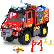 Expresstore Dickie Toys, 203719033, Unimog U530 Itfaiye Kamyonu, Serbest Tekerlekli, Işıklı ve Sesli, Pille Çalışan Vinç & Çubukla Kontrol Edilen Su Tabancası, Açılabilir Kapılar, Sallanan Akslar, 50 cm