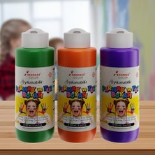 Expresstore Yeşil-Mor-Turuncu Parmak Boyası 3'lü Set 3X120ML