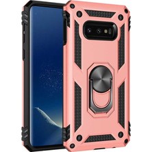 ZM Store Galaxy S10E Uyumlu Kılıf Vega Tank Yüzüklü Standlı Kapak