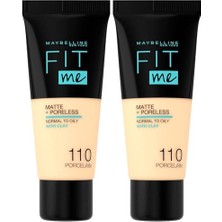 Expresstore New York Fit Me +Poreless Fondöten - 110 Porcelain (30 Ml) (2 Paketi)