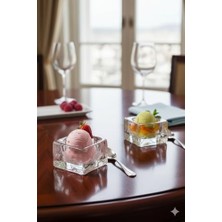 Expresstore Nude 24323 Ice Cube Kare Dondurmalık Servis Tabağı – Kristal, 9 Cm, El Imalatı